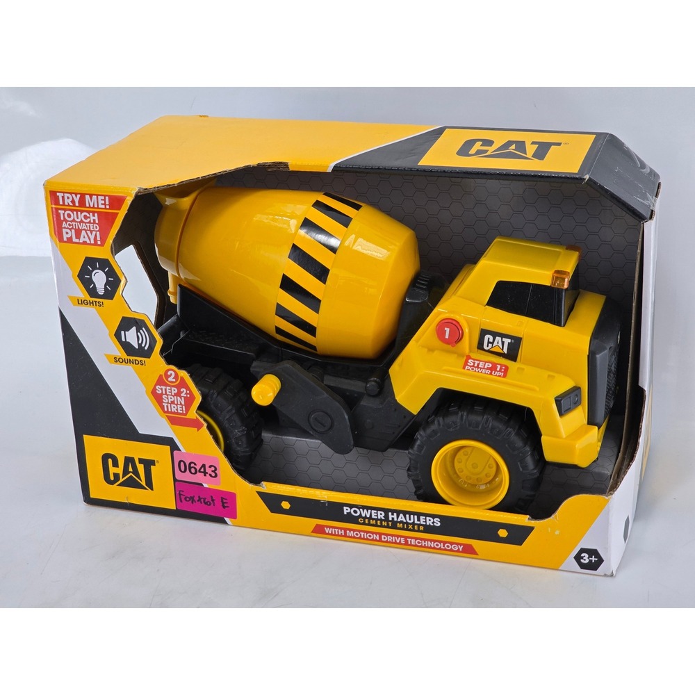 CAT Power Haulers Cement Mixer Toy Truck Yellow Lights & Sounds - New